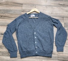 Vtg Authentic 1960s Kings Road Sears Grey Cardigan Sz L EXCELLENT Shape