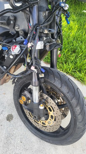 08-16 YAMAHA YZF R6 YZFR6 FRONT END FORKS SUSPENSION HANDLEBARS TRIPLE TREE 2013
