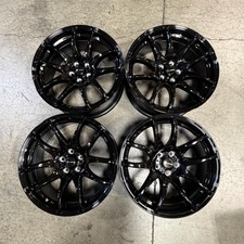 Used 17x8 Vors TR4 5x100 35 73.1 Gloss Black Wheels set-4