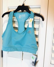 ADIDAS Size S Womens Teal Unlined Wireless Pull On Racer Back Sports Bra NWT