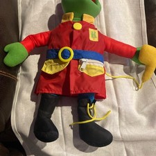 Colorful Plush vintage learn to dress Kermit the Frog Toy with Red Coat Mattel