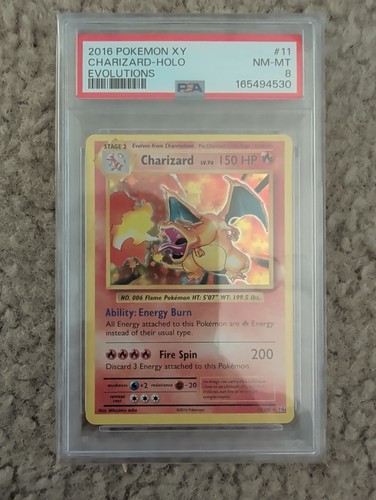 2016 Pokemon XY Charizard Holo Evolutions #11 11/108 Mint PSA 8