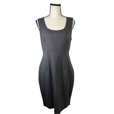 Express Sleeveless Sheath Dress Gray Gold Zip Back Size 10