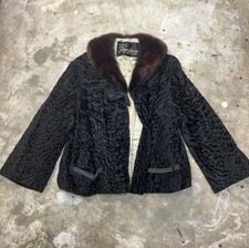 50  s Persian Lamb And Mink Collar Fur Coat