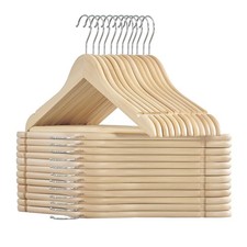 Wooden Hangers, Pack of 24, Coat Hangers, Non-Slip, Pants Bar, 360  Swivel Ho...