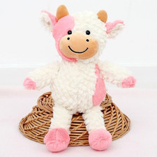 Cow Stuffed Animal Cow Plush Doll Toy 11.8 Inch for Girls Boys Stand Cow Pink 