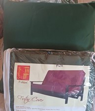 Cottage Futons  Hunter Green Twill Washable 8" Futon Cover W/Pillows NEW