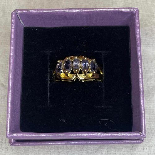 Tanzanite Ring - 10k over .925 size 7.25