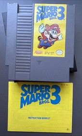 Super Mario Bros. 3 (Nintendo NES, 1990) Authentic Cartridge + Manual!