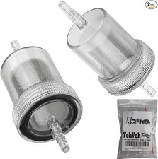 2 Pack Diesel In-Line Fuel Filter Kit Reusing Detachable Washable Stainless Mesh
