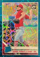 2019 DONRUSS OPTIC #65 DANIEL PONCE DE LEON TEAL VELOCITY /35
