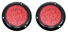 2 X Truck Trailer 4 Round 12 Led Red Stop Turn Brake Tail Light Mount W Cable