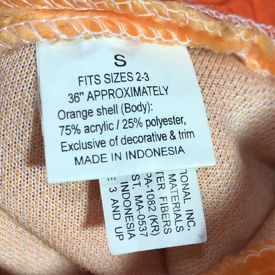 Disfraz de calabaza Jack-O-Lantern niños pequeños traje Halloween felpa naranja Foto 2 de 4