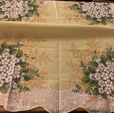 Vintage Yellow  White Floral 17  Ladies Handkerchief