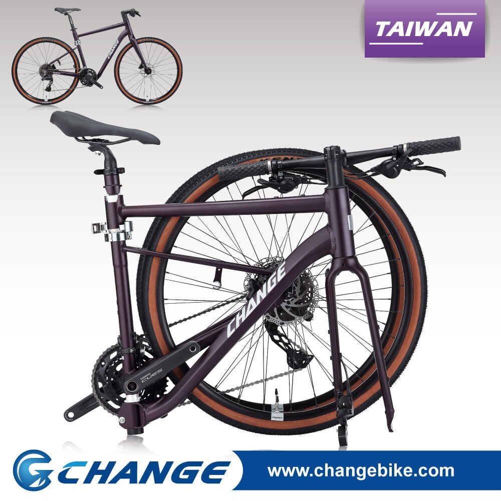 Gravel Bike Folding Bike Tour Bicycle Rear-Wheel E-bike Compatible