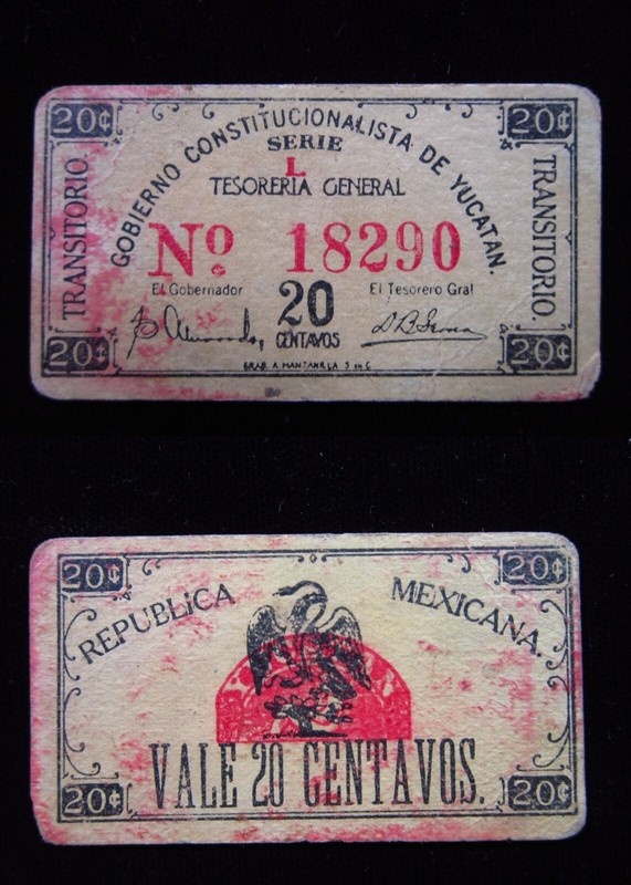Mexico Yucatan 10 Centavos ND 1914 PS1132 i8290 Carton Bilimbiques Revolution