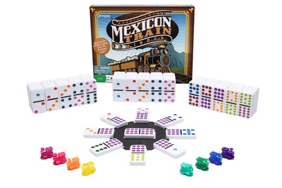 Mexican Train Dominoes - Beautiful Color Dot Double 12 Dominoes Set - Include...