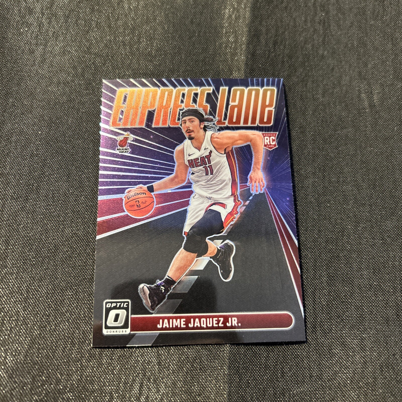 2023-24 Optic Jaime Jaquez Jr Purple Express Lane Prizm Rookie SP RC #20 Heat