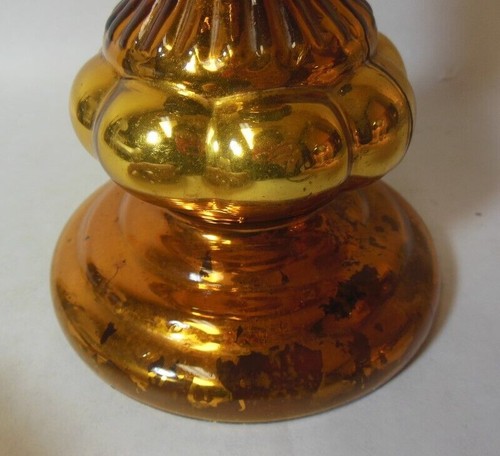Antigua LÁMPARA DE ACEITE RUSA RARA Vidrio Cobalto Dorado Mercurio Firmada Fedorovski Bros - Imagen 9 de 12