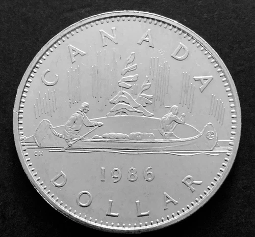 1986 Canadian 1$ One Dollar Nickel Coin Canada