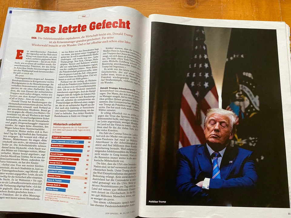 President Donald Trump Biden Canada Jane Goodall Pand Der Spiegel Magazine 2020 - Image 3 of 4