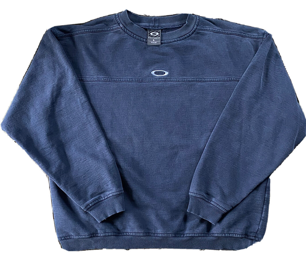 Menu0026#039;s Vintage Oakley Software Center Logo Crewneck Sweatshirt Navy  Blue Large | eBay