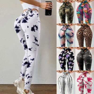 Women's Sexy Bow-Knot Tie Print Leggings Hight Waisted Workout Yoga Active Pants