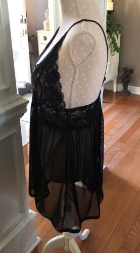 Womens Lace Babydoll Dress Bridal Langerie Negligee Sheer Lace Split V Back New - Picture 3 of 7