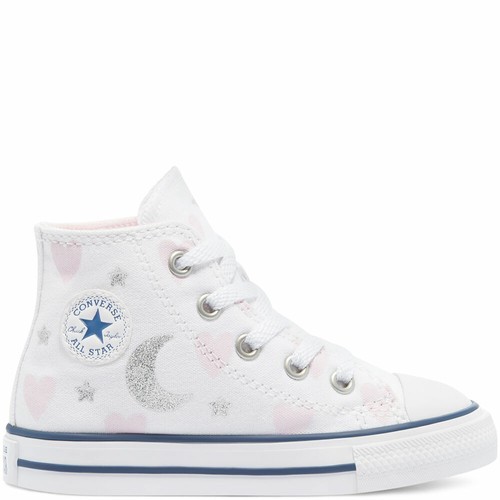 Scarpe sportive bambina Converse All Star Hi TD 771093C bianco-rosa-argento  tela | eBay