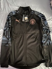 Manchester City FC MCFC Sz S Black Stadium Zip Up Jacket TN20663
