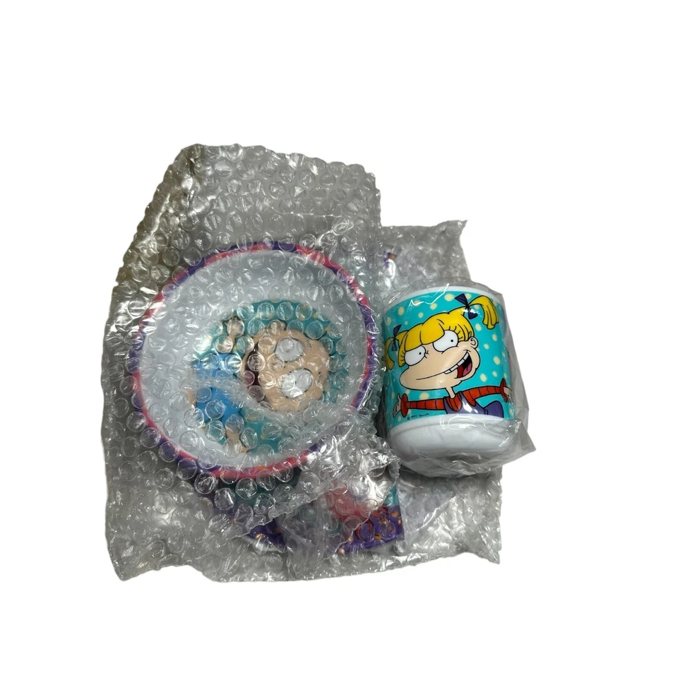 Juego de tazones de plato Nickelodeon Rugrats vajilla platos infantiles vintage años 90 Foto 3 de 3