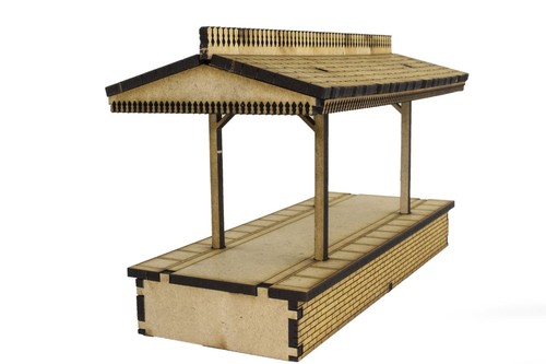 OO/HO Gauge Long Platform & Canopy with On/Off Ramps by WWS – Model MDF Scenery - Picture 2 of 5