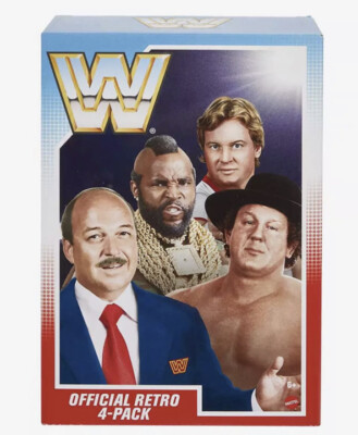 Mattel WWE Retro Wave 1 Figure Set - Mr. T, Rowdy Piper, Bob Orton, Mean Gene