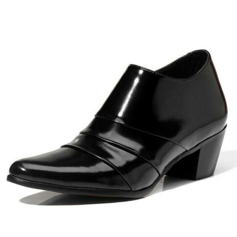 Leather Loafers Mens Formal Shoes High Heels High Heel Loafers For - Main Image