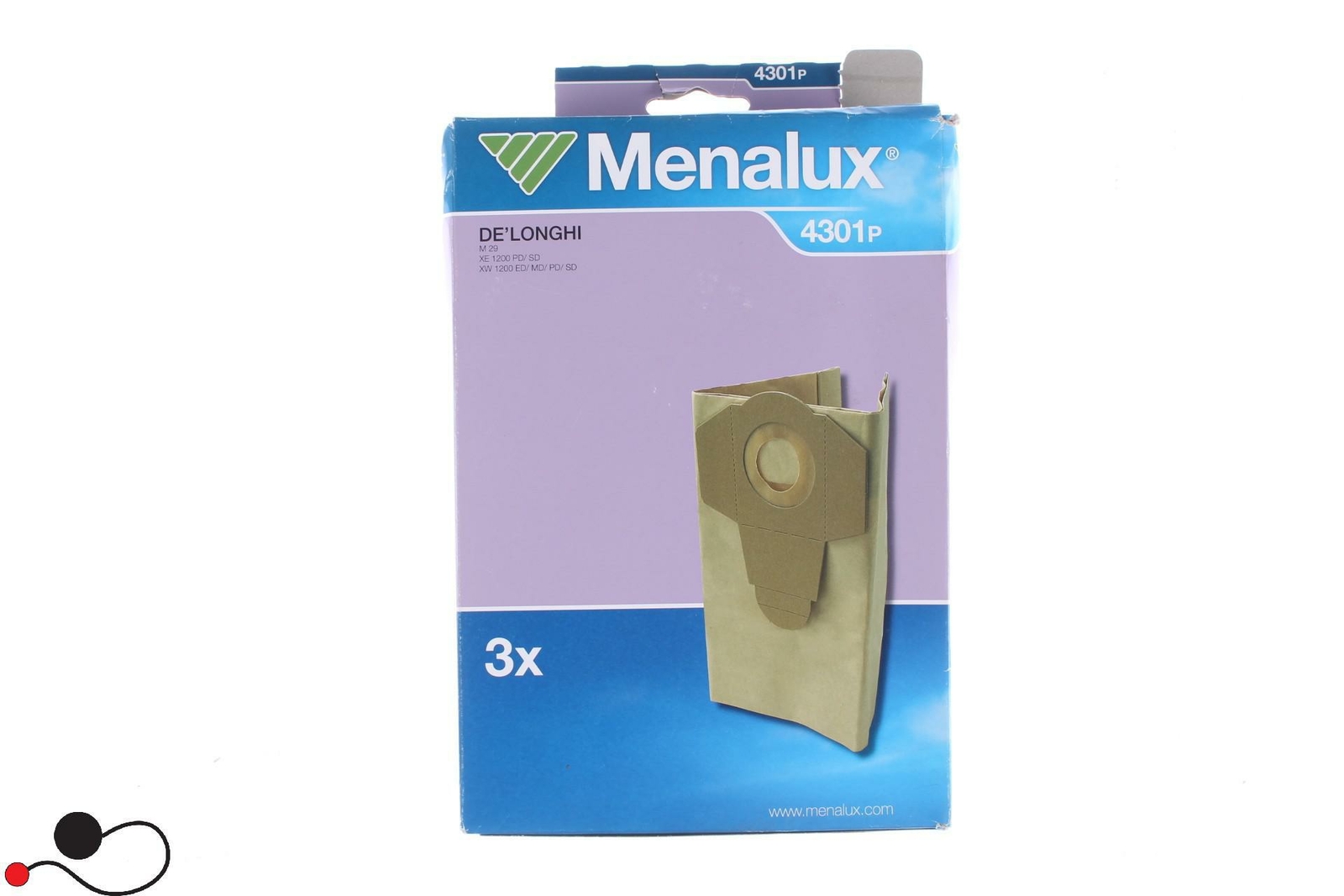 SACCHETTO ASPIRAPOLVERE MENALUX 4301P 3X DE LONGHI 9001967653 COMPATIBILE