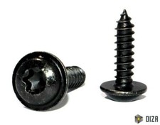 Blechschrauben Flachkopf mit Scheibe TORX schwarz verzinkt 3,5-4,8mm DIN 7049
