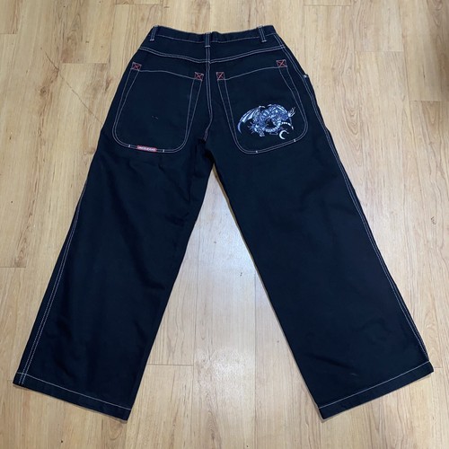 JNCO 33 X 30 Vintage Baggy Black Jeans 