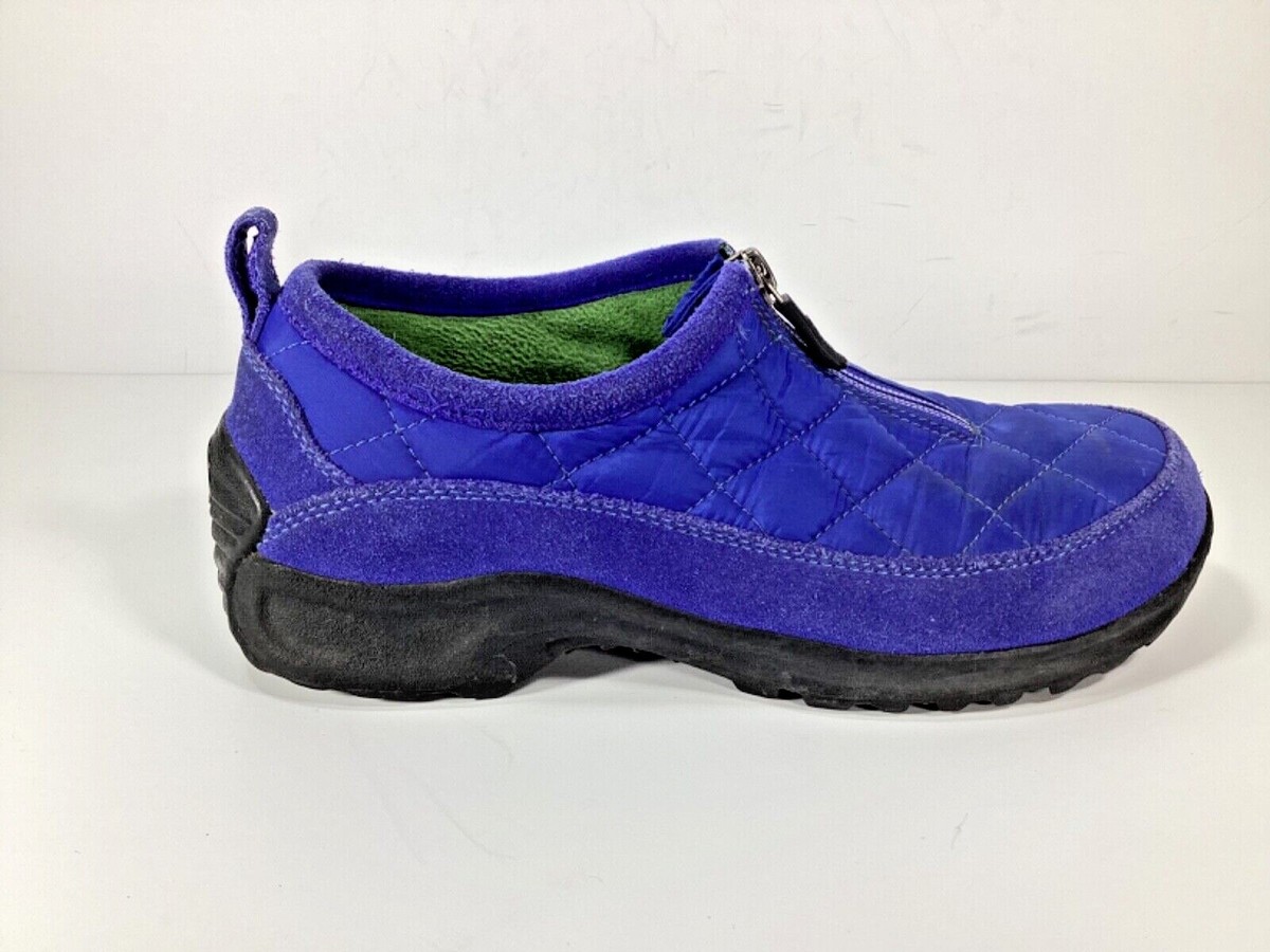 靴 mm EU38/24.5cm Lands' End Women's Size 6.5 Blue Quilted Weatherfield Zip