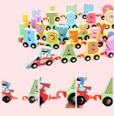 Magnetic Wooden Train Set 12Pcs Number Wooden Toy Learning Cars With Numbers Color Train For Kids Toddler 2-5 Montessori Toys