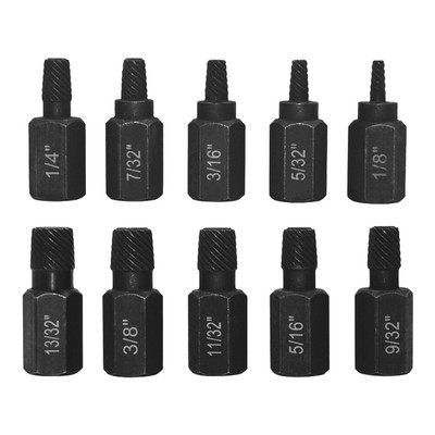 10pcs Screw Extractor Set Multi-Spline Drill Bit Set Hex Head Fixing Appliances 