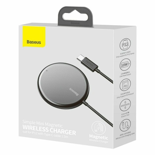 Baseus Mini Magnetic Wireless Charger 15W PD Charging Pad For iPhone15 14 13 12 - Picture 9 of 14