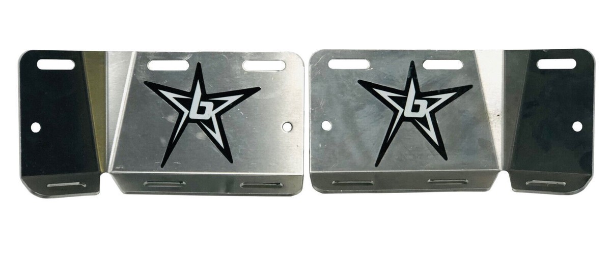 Blingstar Nerf Bar Heel Guard Net Plates Brushed | TRX YFZ Raptor