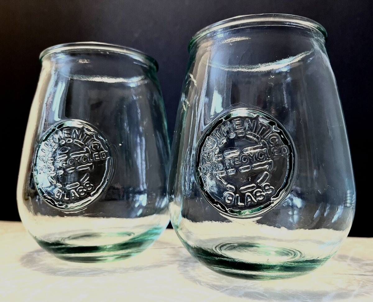 100% Authentic Recycled Glass Green Tumblers San Miguel