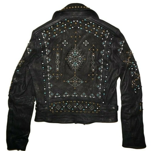 VESTE CUIR DIESEL OR NOIR LANDITO TAILLE 48 (M) 100 % AUTHENTIQUE - Photo 5 sur 8