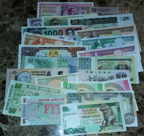 MIXED LOT 10 DIFFERENT WORLD PAPER MONEY BANKNOTES CURRENCY FOREIGN CIR & UNC - Picture 6 of 7
