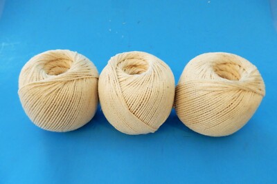 Lot of 3 HUGE Rolls of Thick Cotton String Garden Craft Industrial LOOK!