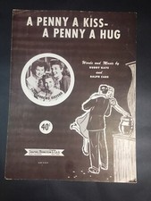 Andrews Sisters A Penny A Kiss A Penny A Hug 1950 Vintage Sheet Music 