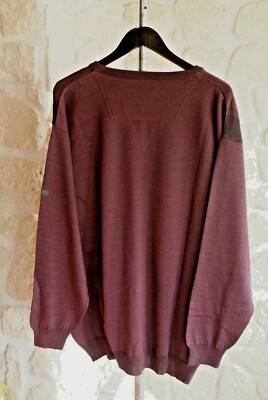 Pull Homme Monte Carlo Col V - Laine Mélangée à Carreaux Marron Et Gris - Taille 50