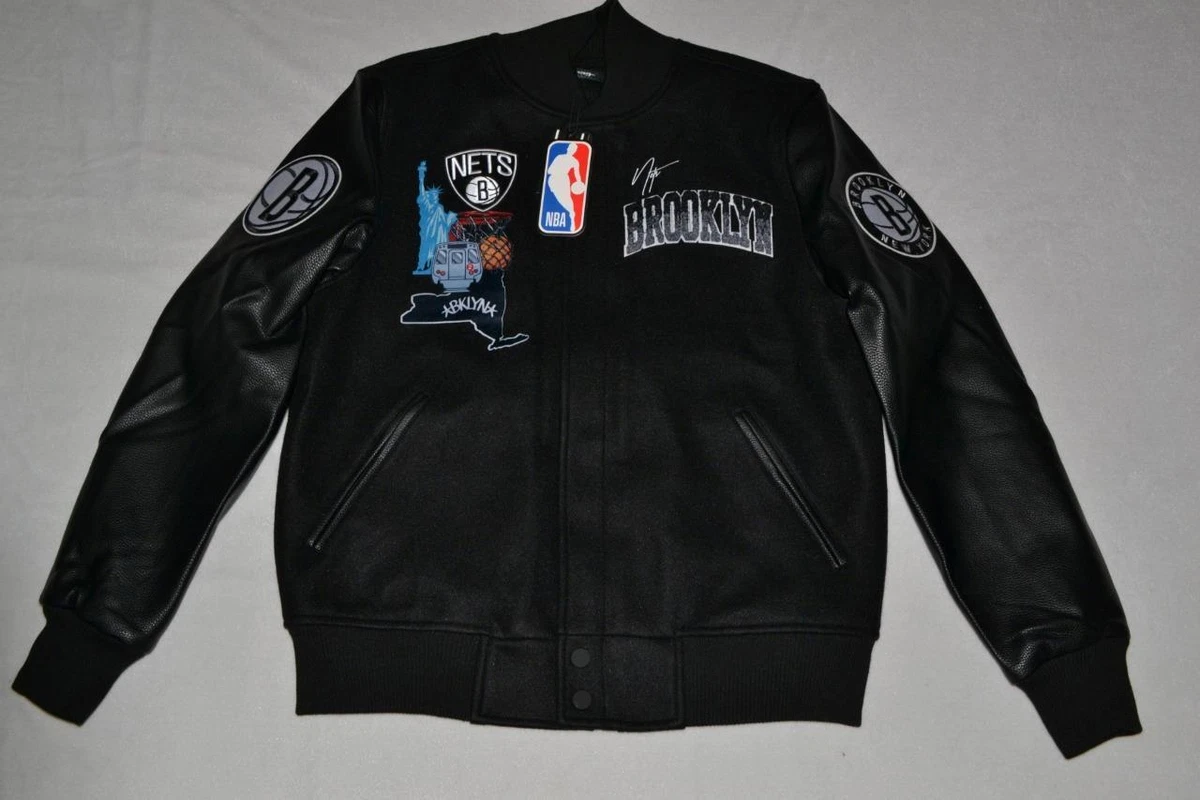 NBA Brooklyn Nets Varsity Jacket (Black) Medium