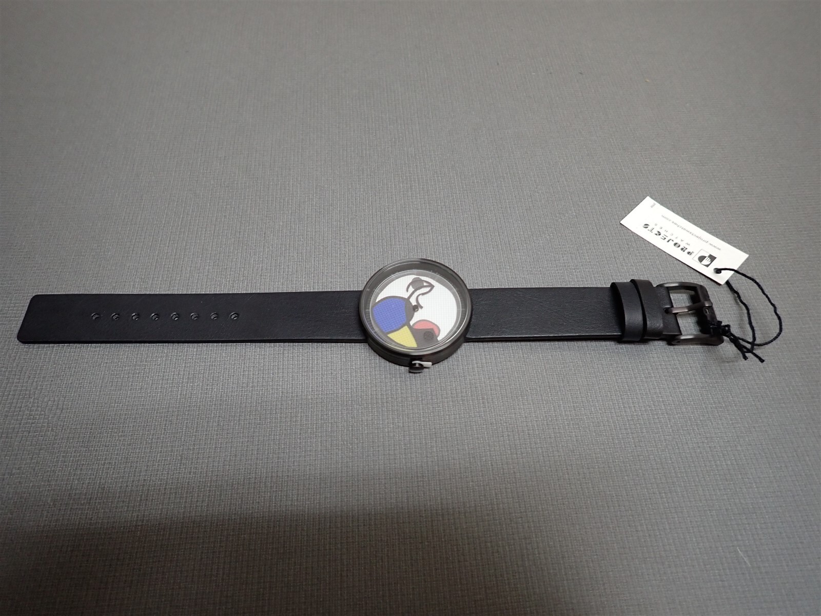 NEW Projects Watches PJT-7811 Miro Masaic 40mm Black Leather Strap Watch